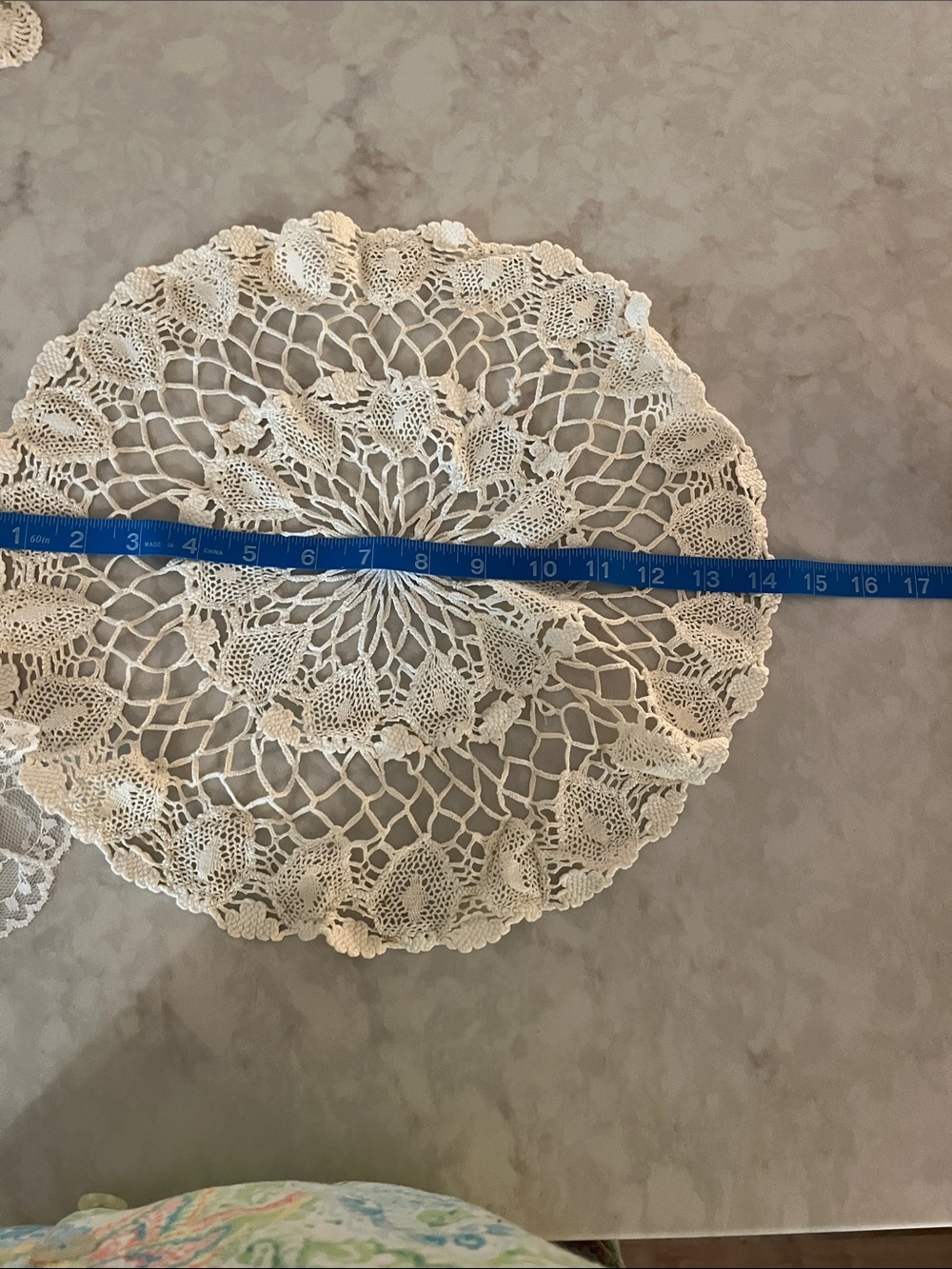 Vintage Hand Crochet Lace Doily Lot 12 pieces Cream White Mixed Size - Picture 3 of 13